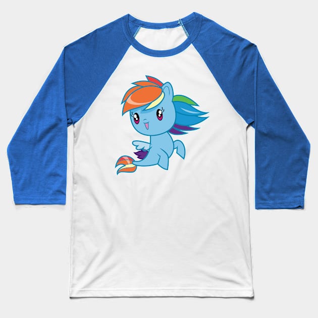 Seapony Rainbow Dash Baseball T-Shirt by CloudyGlow